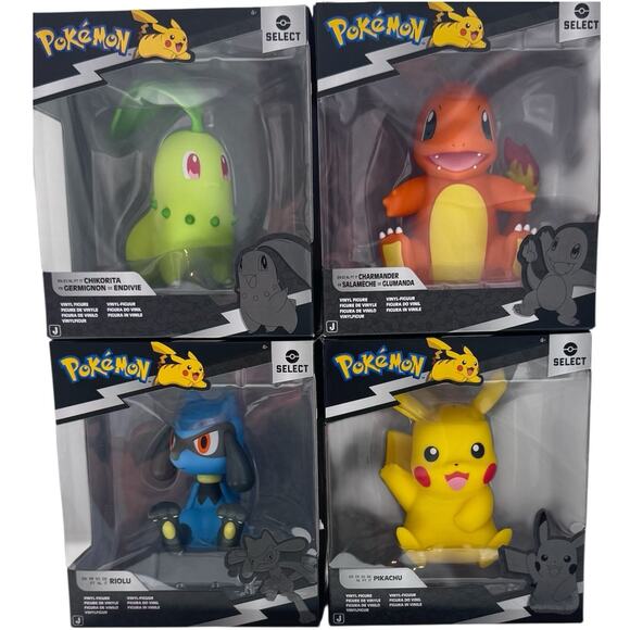 Pokemon Select Series 4 COMPLETE SET-Pickachu Charmander Chikorita Riolu NEW
